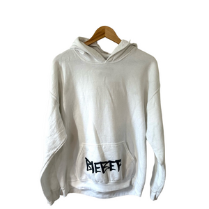 Justin Bieber White Hoodie with Black Graphic